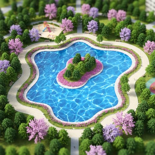 Ripple Water Sticker 5PCS Fake Water Self Adhesive Realistic Stream Pattern Artificial-Water Effect Sheet Ocean Diorama Supplies for Miniature Lakes, Beach Pools, Rivers and Diorama Scenery