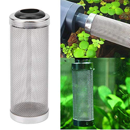 Aquarium Filter Guard, Stainless Steel Fish Shrimp Mesh Net Filter Case Cover Guard Stainless Steel Shrimp Cylinder Cover for Fish Tank Accessories(L 6mm)