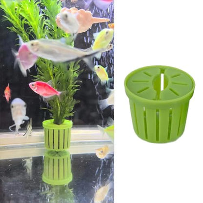 4 Pack Aquarium Plant Holder Fish Tank Plants Pots Anti-Floating Aquarium Plant Weights Aqua Soil Container for Echinodorus Bleheri Live Freshwater Plants Substrate Tabs Fertilizer Stratum