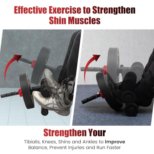 Tib Bar, Tibialis Trainer, Tibia Dorsi Calf Machine for 1 & 2 Inch Plates - color: Black
