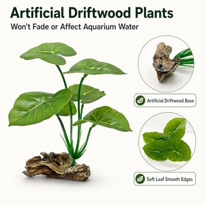 Aquarium Plants Betta Fish Tanks Decor 6-in Soft Aquarium Decorations Silk Fish Tanks Plants Fish Tank Decorations Accessories Goldfish Bowl & Reptile Plants Driftwood