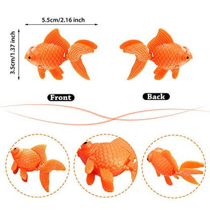 Sumind 30 Pieces Fake Goldfish Plastic Floating Artificial Aquarium Fish Realistic Moving Orange Goldfish Ornament Decorations for Aquarium Tank