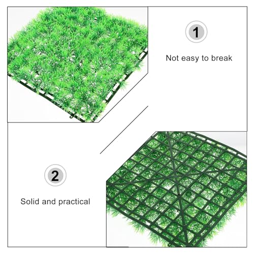 Luxshiny Realistic Artificial Grass Aquarium Rug with Thickened Base Simulation Plant Mat for Fish Tanks Reptile Terrariums and Pet Hiding with Suction Cups