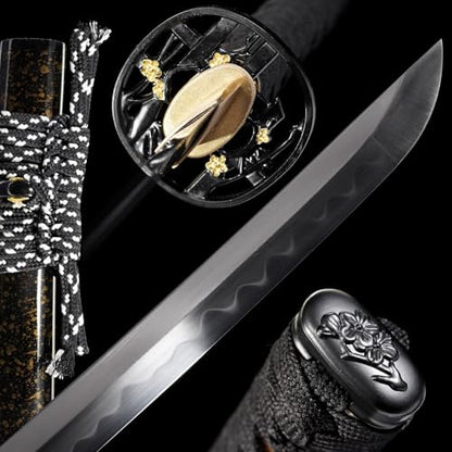 OYZ Real Katana Japanese Samurai Sword, Unique Gift for Men Full Tang Clay Tempered t10 Steel Blade, Spring Steel Memorable for Martial Arts Enthusiasts or Collectors. - style: Traditional