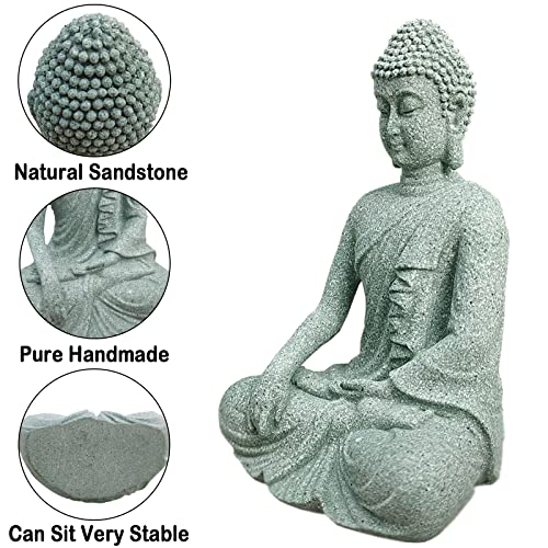 Livelyfish Asian Stone Buddha Figurines for Aquarium Zen Garden Fish Tank Statue Decorations Mini Stone Buddha Zen Garden Sculptures Decor,Gift