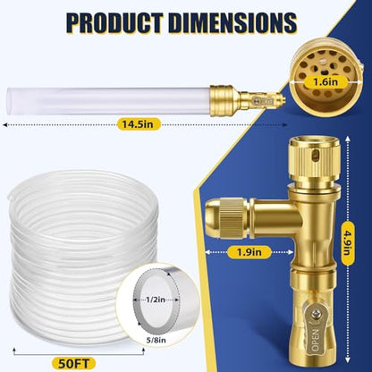 Gravel Vacuum for Aquarium Water Changer Fish Tank Cleaning Tools, Siphon Universal Quick Pump Aquarium Water Changing (50ft) - size: 50ft