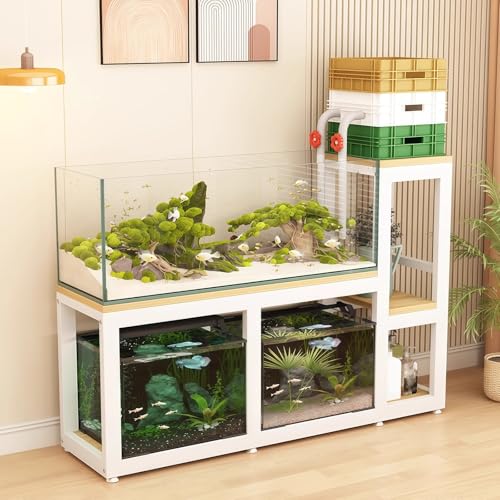 Fish Tank Stand,Large Fish Tank Storage Rack - Heavy Duty Steel Frame, Spacious Capacity for Home & Pet Shop, 60cm/23.6in White Organizer for Aquariums & Supplies - color: White, size: W 60cm/23.6in