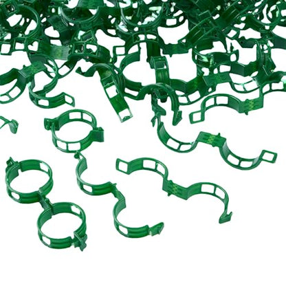 100Pcs Garden Vine Plant Support Clips,Plastic Fixing Clips for Securing and Training Climbing Plants,Tomatoes,Grapes,Vine Vegetables and Potted Plant (100, Green)