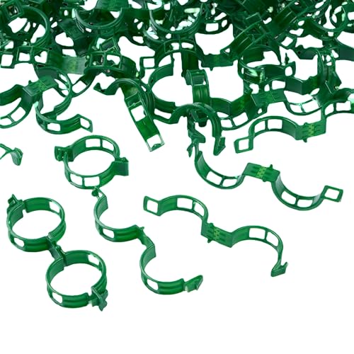 100Pcs Garden Vine Plant Support Clips,Plastic Fixing Clips for Securing and Training Climbing Plants,Tomatoes,Grapes,Vine Vegetables and Potted Plant (100, Green)