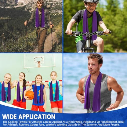 Hosuly 100 Pack Cooling Towels, 40"x12" - color: Purple