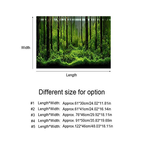 Fish Poster, PVC Adhesive Underwater Forest Fish Background Poster, Fish Aquarium Backdrop Decoration Paper with Self Adhesive Design(61 * 30cm) - size: 61*30cm
