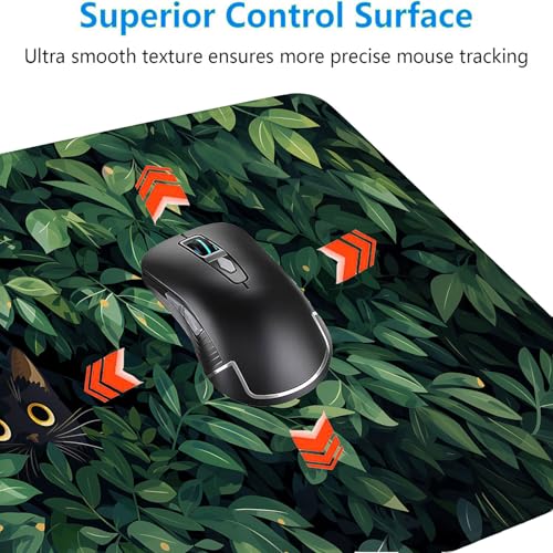 Cute Cat Desk Mat Gaming Mouse Pad Anime Kawaii Green Large Gaming Mouse Mat with Stitched Edges,Non-Slip Waterproof Rubber Base Mous Mat Office Computer Keyboard Laptop Home 31.5"x11.8" - color: Cute Cat_019, size: 11.8" x 31.5"