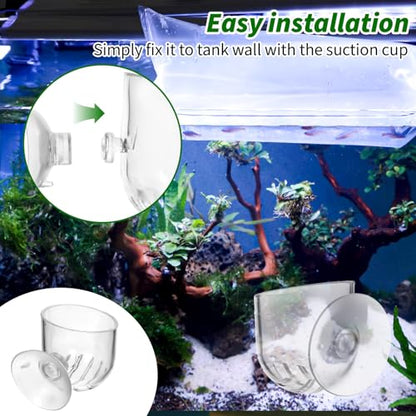 Yolev Aquarium Plant Holder 2Pack Clear Plant Holder for Fish Tank Hanging Fish Tank Plants Pot Holders for Aquarium Planter Cup with Suction Cup