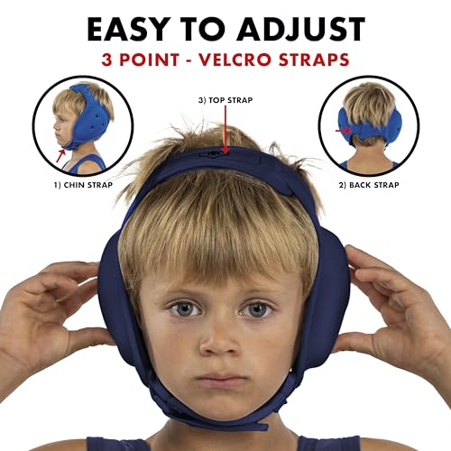 Matman Dynasty Wrestling Headgear & Protective Ear Guards for BJJ & MMA - color: Navy, size: Youth