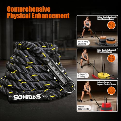 30FT Weight Sled Rope Workout Sled Pulling Ropes, Sled Push Gym Equipment Weight Sled Pull Rope for Training Tire Pulling Workout Fitness Resistance Football Exercise Equipment for Men Women - size: 1.5IN 30FT Sled Rope