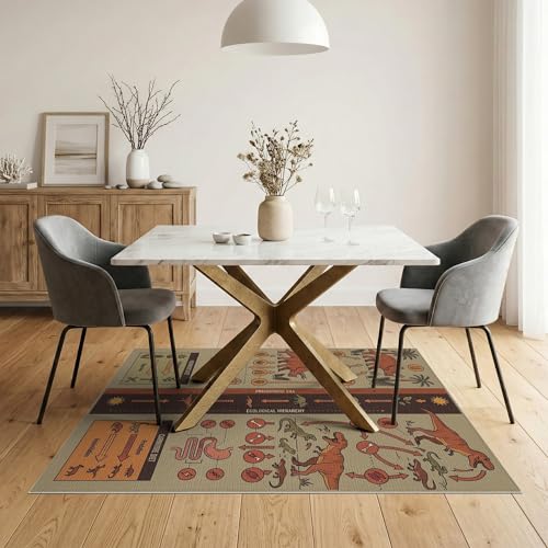 5'x7' Washable Graphic Tree Area Rug, Brown Non-Shedding Pet Friendly Carpet Easy Care Kids Safe Mat for Small Living Room, Playroom, Bedroom | Ref:1942880 - color: Beige/Pattern 36, size: 5' x 7' (Rectangular)