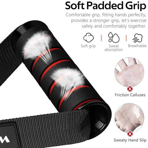 Exercise Handles, Cable Machine Handles for Gym Cable Attachments Training - color: 1-Black Red