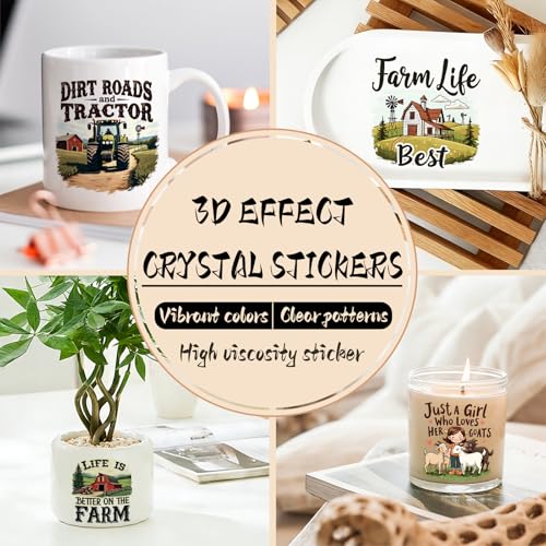 UV DTF Cup Wrap Transfer Stickers, 2 Sheets Farm Quotes Rub On Transfers for Tumblers Glass Cups Mugs Water Bottles - style: Farm Quotes