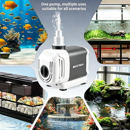 Fountain Pump, Submersible Water & Land Pump Kit - 3 Quick-Change Spray Nozzles, 396GPH Adjustable Flow for Fish Tanks, Yard Fountains, Hydroponic Systems, 25w - size: 25w