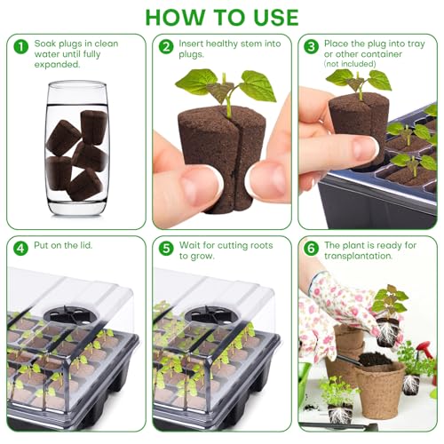 50 Pcs Grow Sponges,Replacement Plant Starter Plugs for Cuttings and Propagation,Great for Soil, Tray or Planting Pods, Promotes Herbs, Vegetables and Flowers Growth
