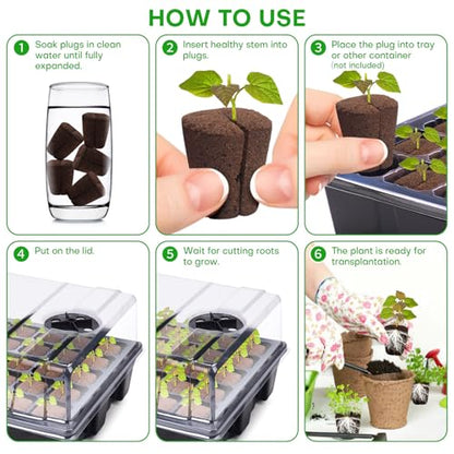 50 Pcs Grow Sponges,Replacement Plant Starter Plugs for Cuttings and Propagation,Great for Soil, Tray or Planting Pods, Promotes Herbs, Vegetables and Flowers Growth