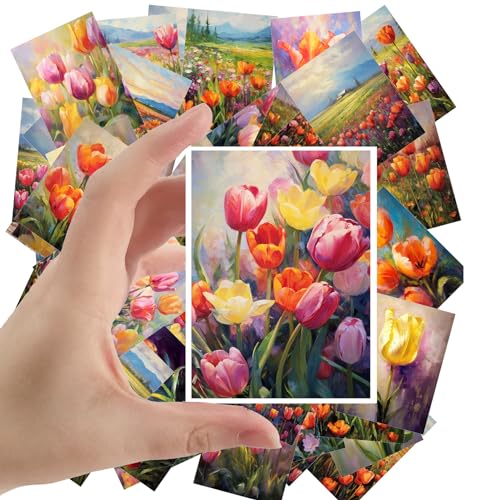 Large Stickers Pack 24 pcs ~ Vibrant Blooms: A Tulip Collection" - This Series of Stickerss captures The Lush Beauty and Vibrant Diversity of Tulip Fields in Full, Picturesque Bloom - color: Fiftyfive