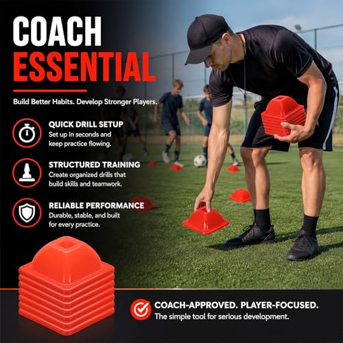 2" (15, 30 Pcs) Training Cones for Sports - color: Orange