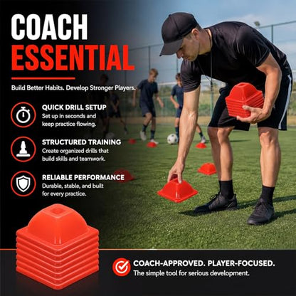 2" (15, 30 Pcs) Training Cones for Sports - color: Orange