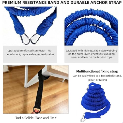 Resistance Speed Training Equipment, Dual Running Bungee Bands - color: Blue-6.6ft