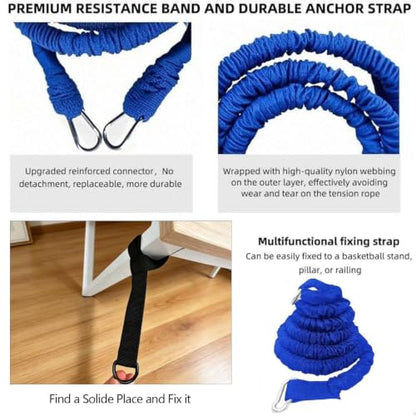 Resistance Speed Training Equipment, Dual Running Bungee Bands - color: Blue-6.6ft