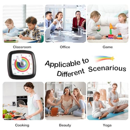 Secura 60-Minute Visual Timer, Silent Study Timer for Kids and Adults - color: Black & Cloud