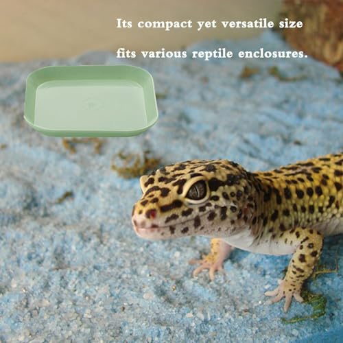 4 Pcs Leopard Gecko Potty Pad, Reptile Lizard Gecko Latrine Trays, Leopard Gecko Tray for Lizard Reptile Gecko (Green and Beige)