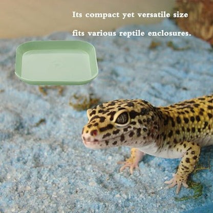 4 Pcs Leopard Gecko Potty Pad, Reptile Lizard Gecko Latrine Trays, Leopard Gecko Tray for Lizard Reptile Gecko (Green and Beige)