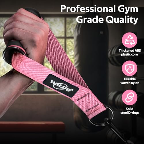 Exercise Handles, Cable Machine Handles for Gym Cable Attachments Training - color: Pink