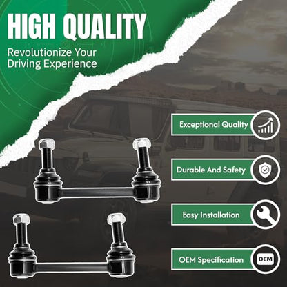 K750185 2PCS Front Stabilizer Sway Bar End Links Fit for Hummer 2006 2007 2008 2009 2010 H3, Compatible With Hummer 2009 2010 H3T - size: K750185-2PC