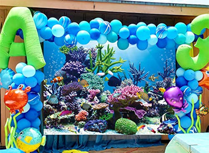 7x5ft Oean Underwater Photo Backdrop Ocean Fish Coral Submarine Decorations Water Background Under The Sea Aquarium Diving Holiday Baby Shower Birthday Party Seabed Decor
