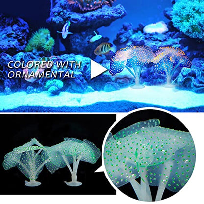 Silicone Glowing Artificial FishTank Decorations for Aquarium Terrarium False Ornament, Green
