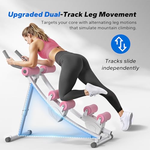 MERACH Ab Machine, Adjustable Ab Trainer Machine - color: White&PINk, size: large