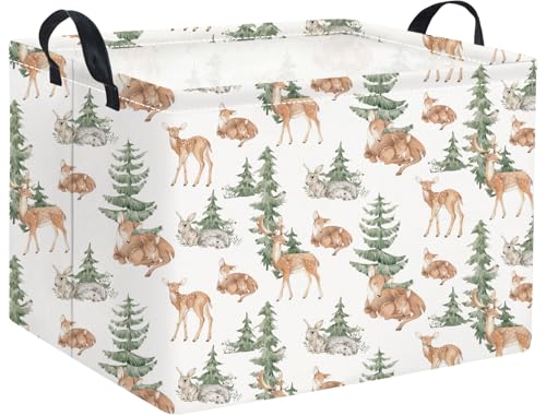 Rectangular Baby Girl Basket Kids Baby Storage Basket Storage Bin Organizer Box Room Decor(Forest Deer) - color: Forest Deer
