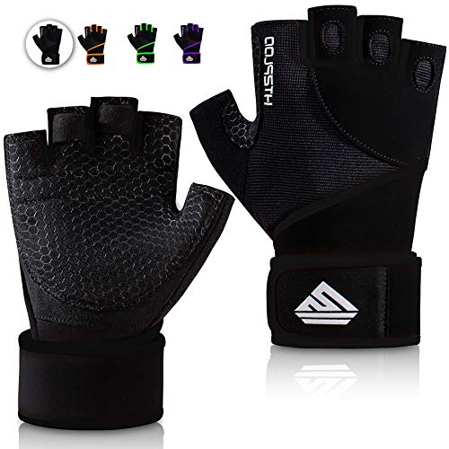 Workout Gloves Gym Gloves Weight Lifting Gloves for Men Women with Full Palm Pad,Strong Wrist Wraps Support,Enhanced Grip,for Fitness,Training,Weightlifting,Exercise - color: Black, size: Small