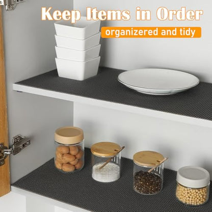 Songrey Non-Adhesive Drawer and Shelf Liner, Non Slip Cabinet Liners, Protect Kitchen Cupboard, Bathroom Drawers, Breathable, Thick Strong Grip mat (12IN x 10FT, Black) - color: Black, size: 12"W x 120"L