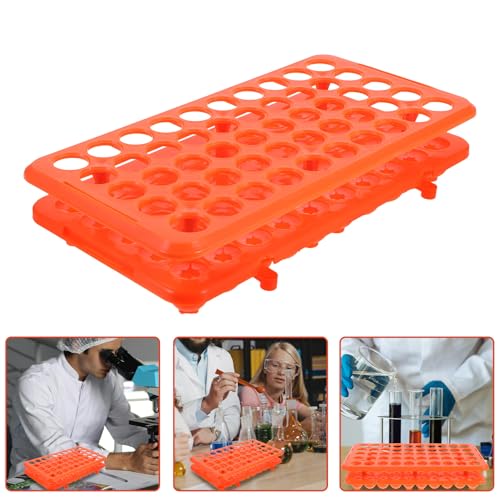 LIFKOME 50-Hole Rack with Silicone Gasket 18mm Laboratory Plastic Test Holder for Storage and Lab Organization