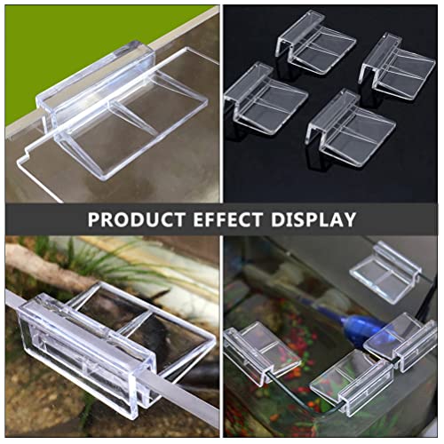 20pcs Acrylic Support Bracket for Fish Tank Covers Clips for Aquariums Easy Installation Compatible