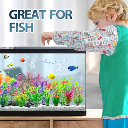 94 Pcs Fish Tank Plants Aquarium Decorations,Used for Household and Office Aquarium Simulation Plastic Hydroponic Plants