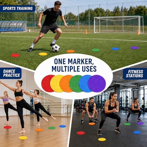 Sukh Poly Spots Markers - 12 Pcs Floor Dots Sport Markers for PE