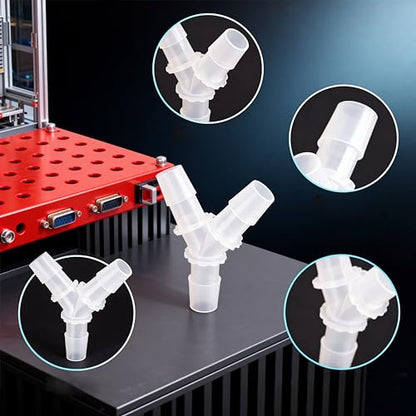 1/2" Hose Barb Fitting Equal Barbed Y Shaped 3 Way Plastic Joint Splicer Mender Adapter Union for Air Line Tubing Pipe (Pack of 4)