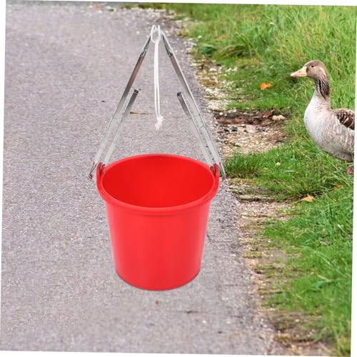 Heavy-Duty Utility Bucket Stainless Steel Grip Handle Versatile Mopping and Cleaning Pail for Home Fishing and Camping Vibrant Red Stand for Easy Use