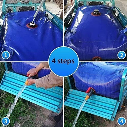 Flexible Water Tank with Tap, Space-saving Water Storage Container, Portable Collapsible Bucket, 0.9mm Thick Pvc Leakproof for Outdoor Camping, Fishing, Gardening, Car Washing(175L/1x0.5x0.35M) - size: 175L/1x0.5x0.35M