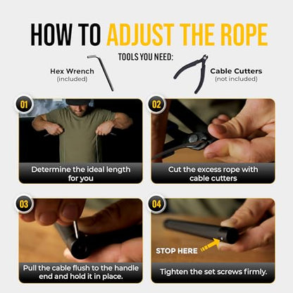 GODROP Jump Rope - Adjustable Speed Jump Rope - 2x Steel Coated Ropes, Carrying Case - Aluminum Anti Slip Handles with Double Ball Bearings for Double Unders, CrossFit, Boxing & Home Workout for Men & Women - color: US