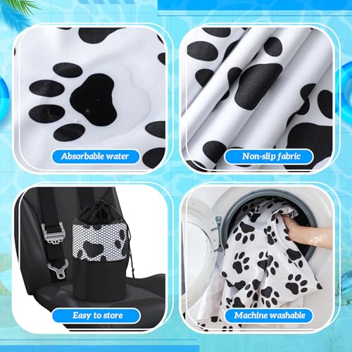 Hahafelt 2 Pack Car Seat Towel Cover with Storage Bag, Dog Footprints - style: Dog Footprints